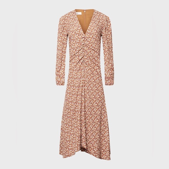 NWT Joie Haruko Long Sleeve Floral Print Lightweight Relaxed Midi Dress Size 2 - Picture 3 of 8